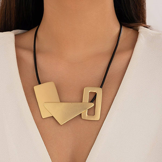 PERSONALIZED BRUSHED METAL HOLLOW NECKLACE_CWMM3140