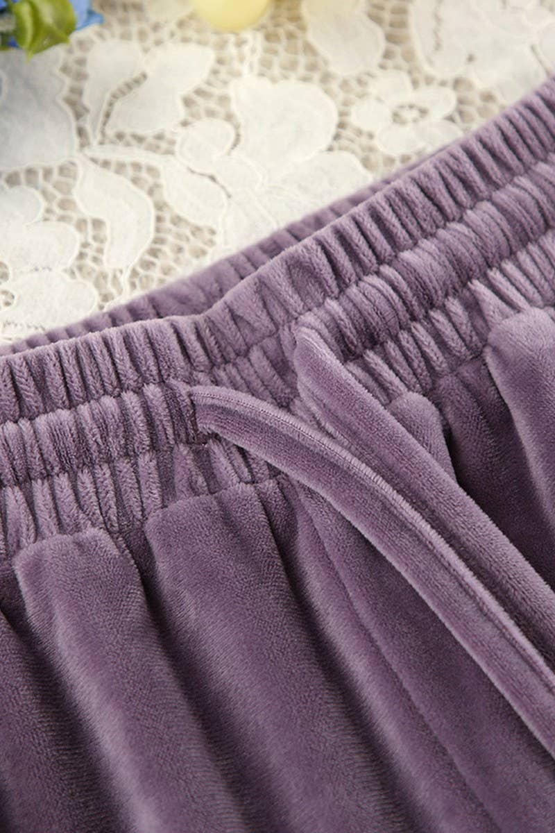 CWSPJ0346_VELVET LONG-SLEEVED TROUSERS PAJAMA SET