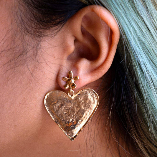 Sun, Moon, Stars, Heart Old Earrings, Retro Design