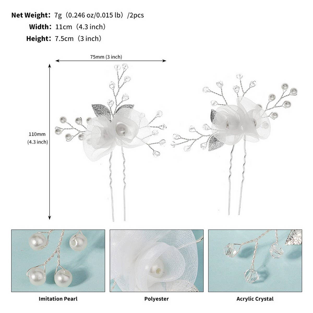 NEW BEAUTIFUL SILK FLOWER BRIDAL HAIR ACCESSORIES