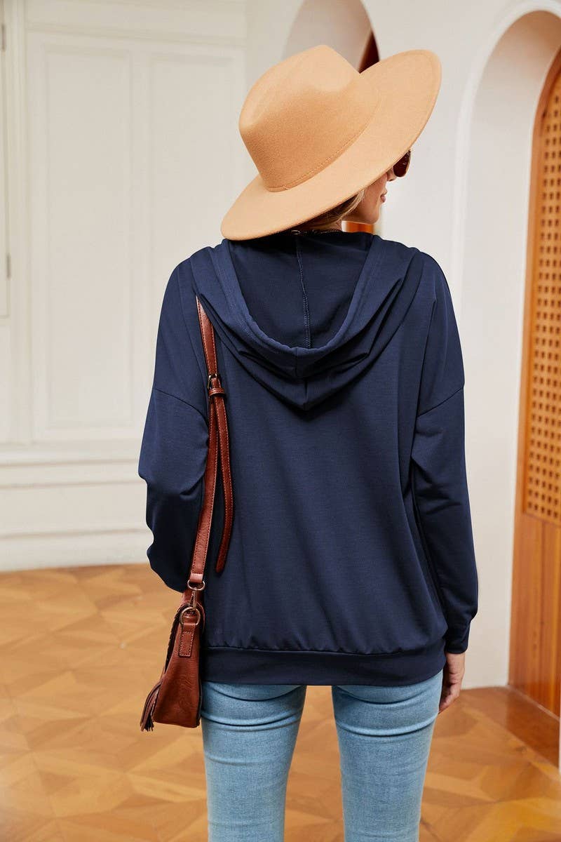 CWOHOL0930_SOLID COLOR BUTTON DRAWSTRING POCKET HOODIE
