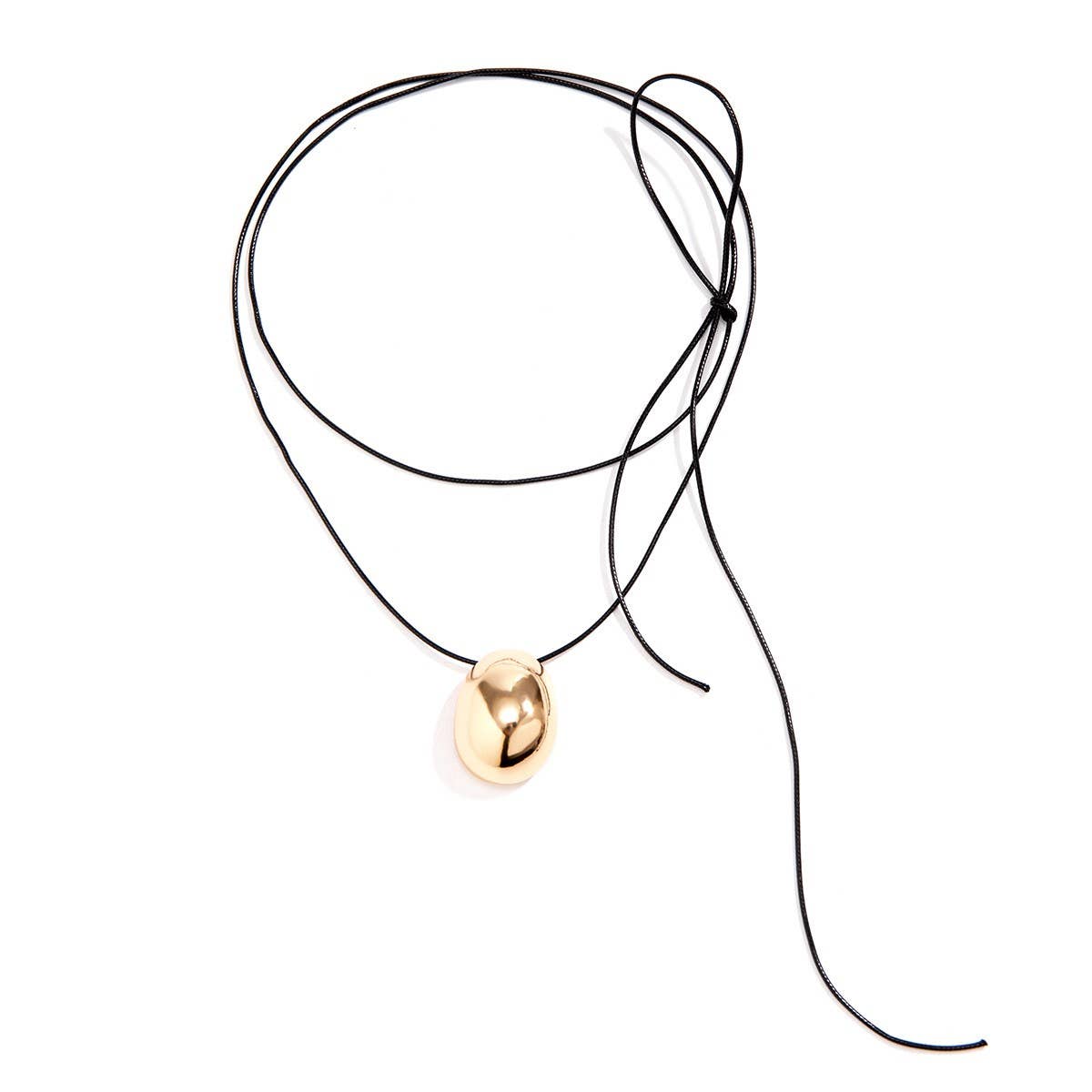 DRAWN WAX THREAD NECKLACE WITH PENDANT