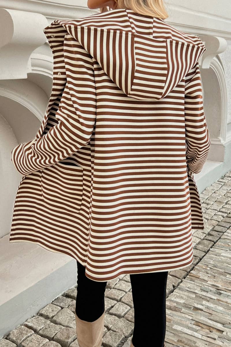 CWOCAL1375_STRIPED BUTTON LONG SLEEVE POCKET CARDIGAN