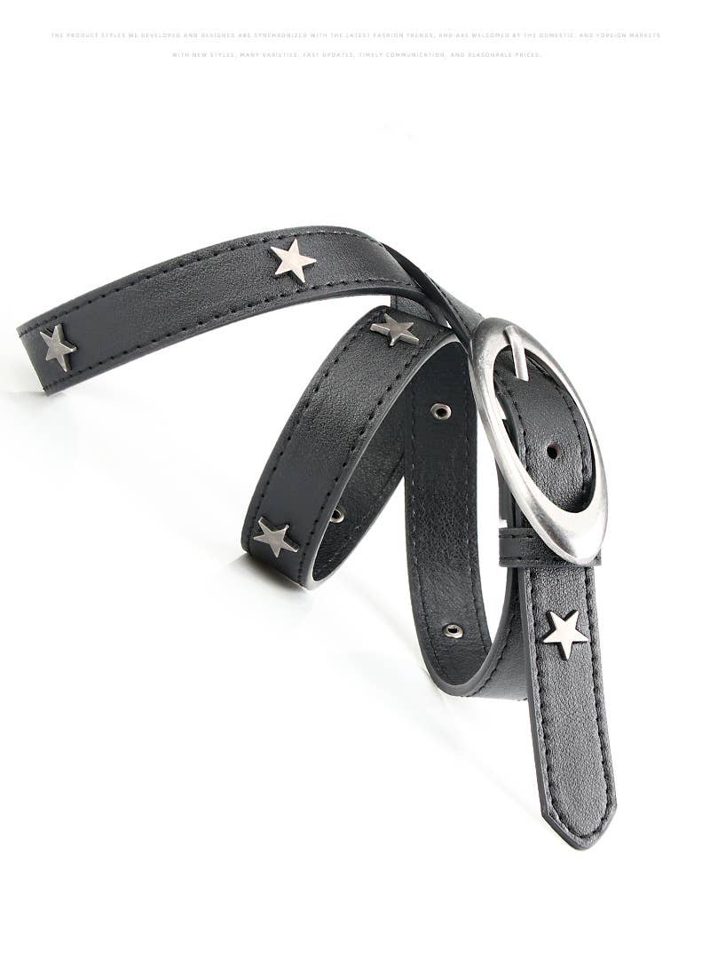 Crescent-shaped rivets ancient silver belt