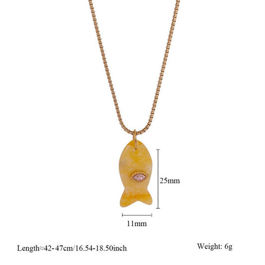 Minimal Fish Pendant Necklace for Beach