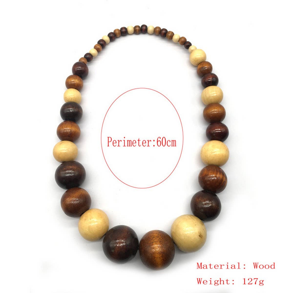 COLORFUL WOODEN BEADS HANDMADE BEADED NECKLACE