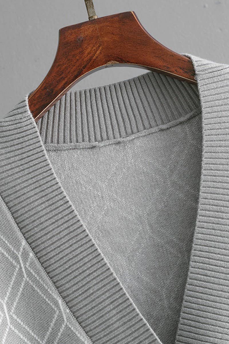 CWOCAL00662_CASUAL LOOSE DIAMOND KNIT CARDIGAN