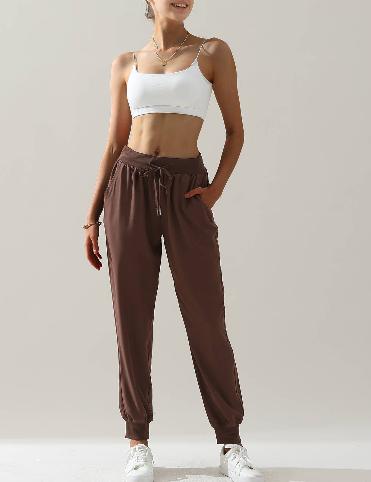 CWBLP423_Elastic Band Waist With Side Pocket Pants