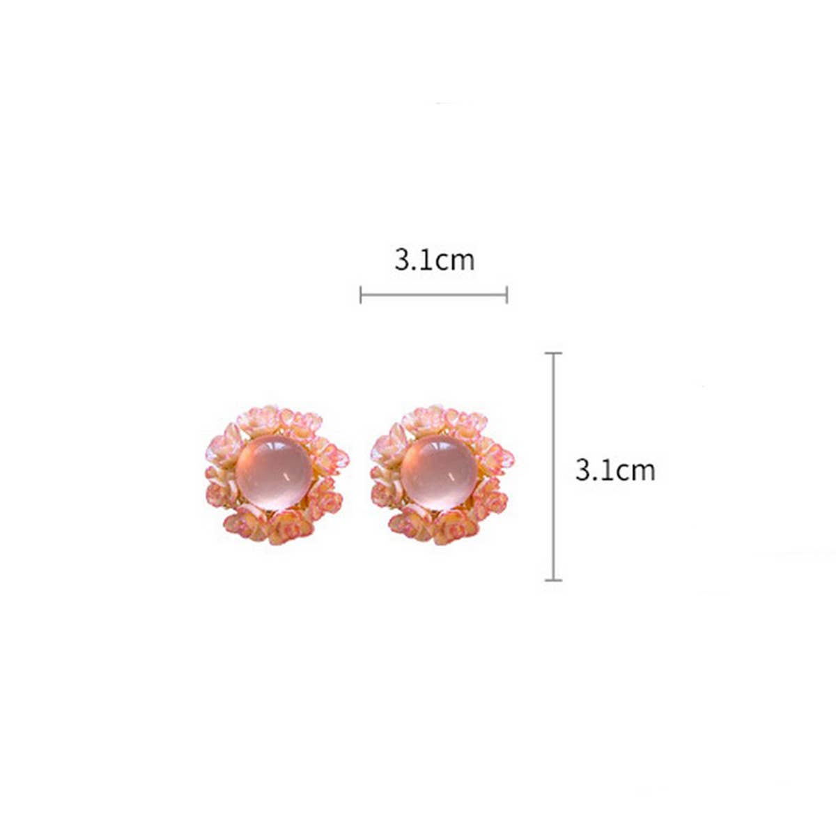 SWEET GIRLY ROUND FLOWER EARRINGS