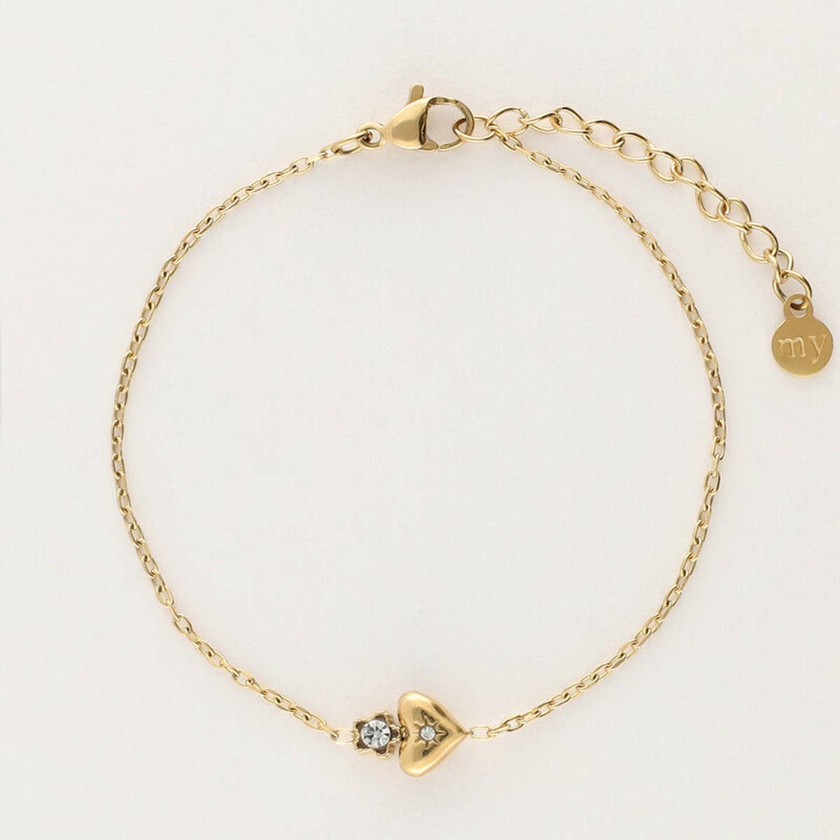 Heart-plated high-grade zircon bracelet