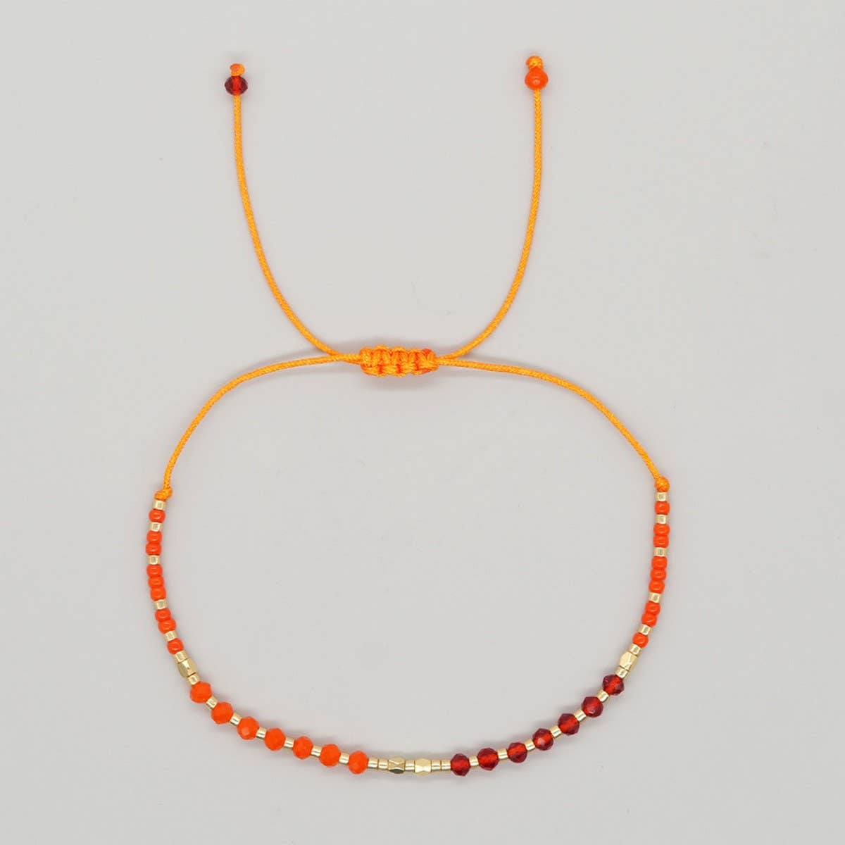 GRADIENT COLOR CRYSTAL FLAT BEAD BRACELET