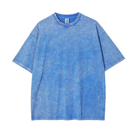 250g Vintage Washed Wax-Dyed Cotton T-Shirt – Custom Logo