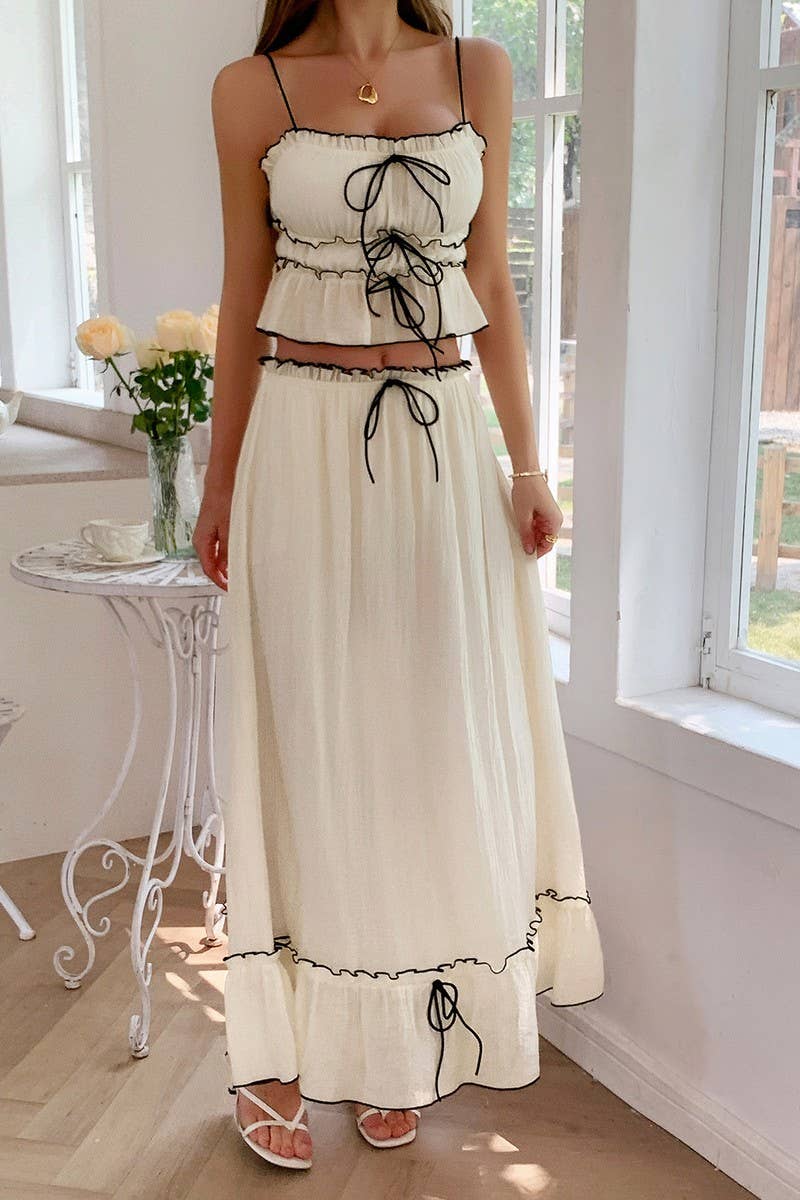 CWSS1181_CASUAL SEASIDE ATMOSPHERE STYLISH TWO-PIECE