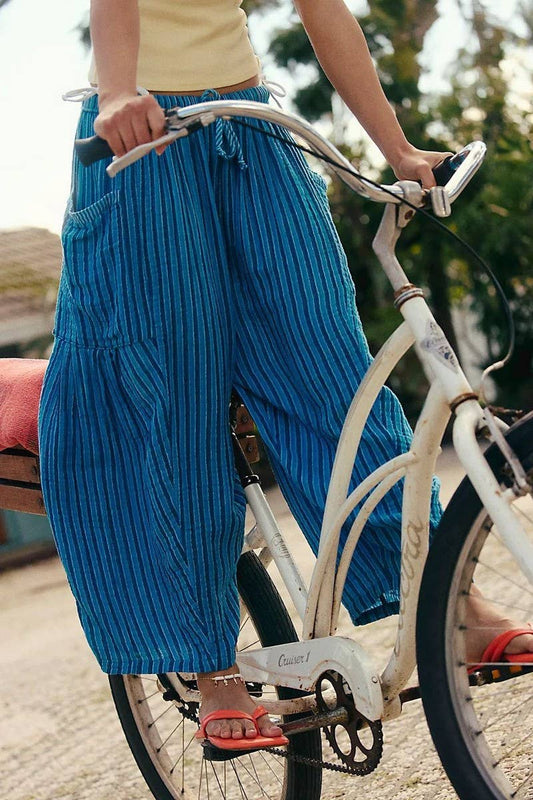 CWBLP01065_2025 SPRING FALL STRIPED ELASTIC WAIST PANTS