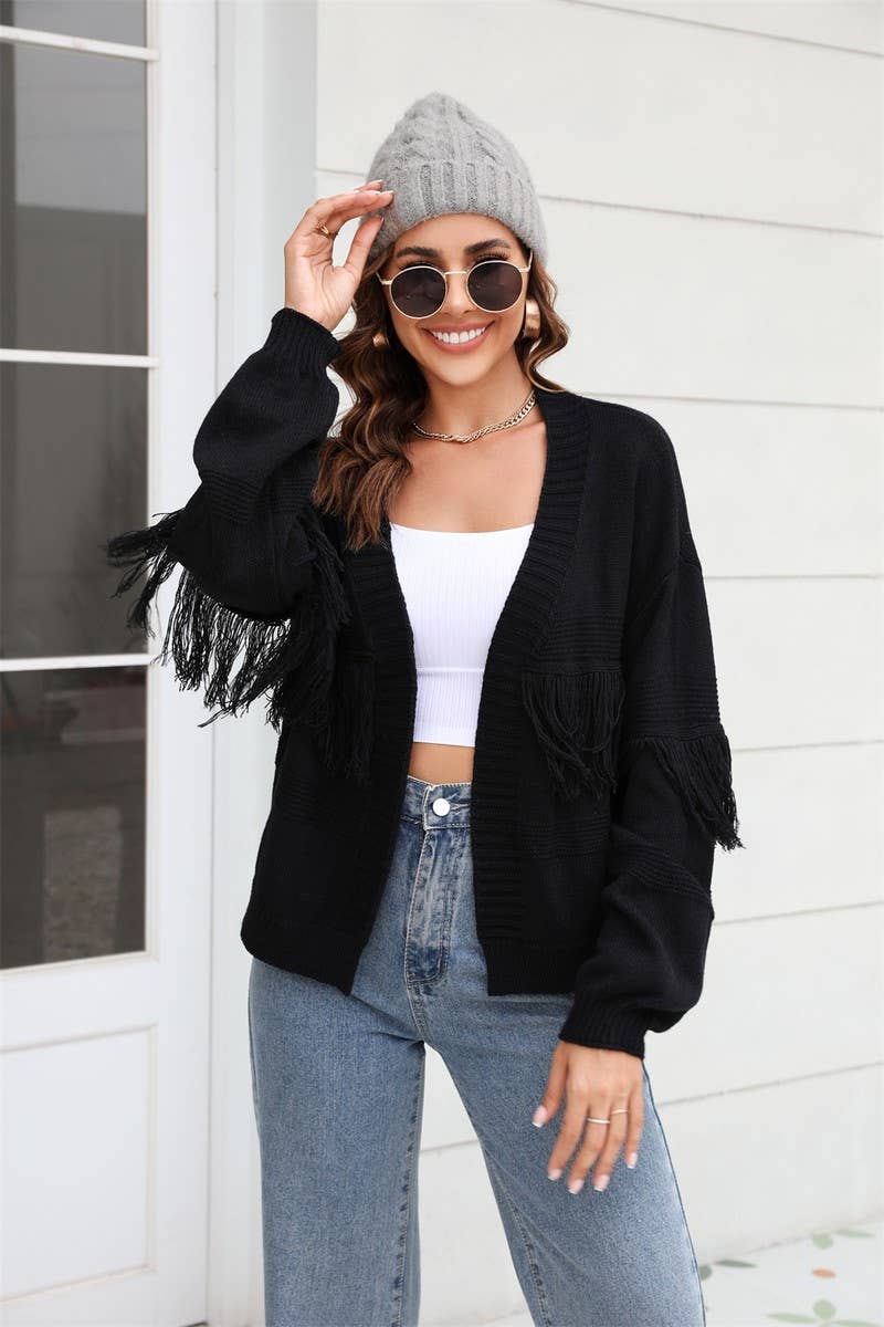 CWOSWL1664_Long Sleeve Casual Open Front Cardigan Sweater