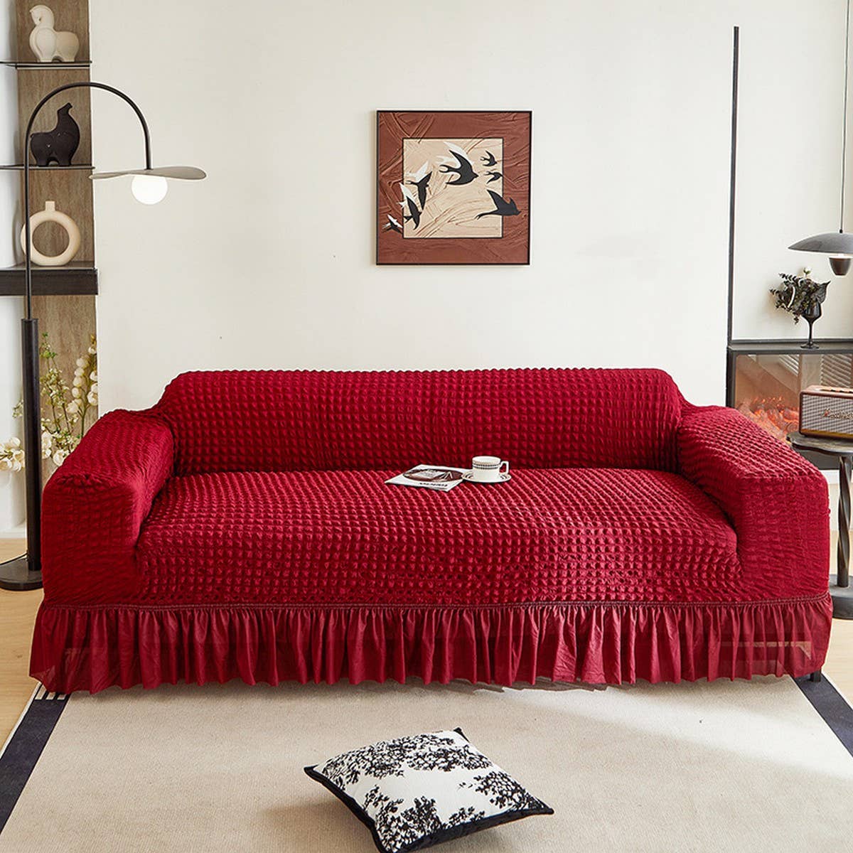 Puckered Skirt Sofa Cover, Thick & Stretchy_CWMM8321