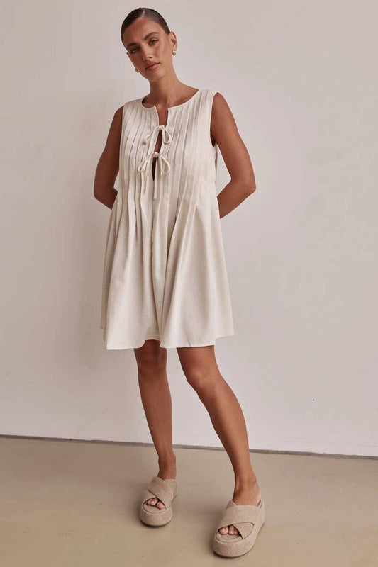 CWDSD7740_SOLID COLOR V NECK RIBBED TANK DRESS