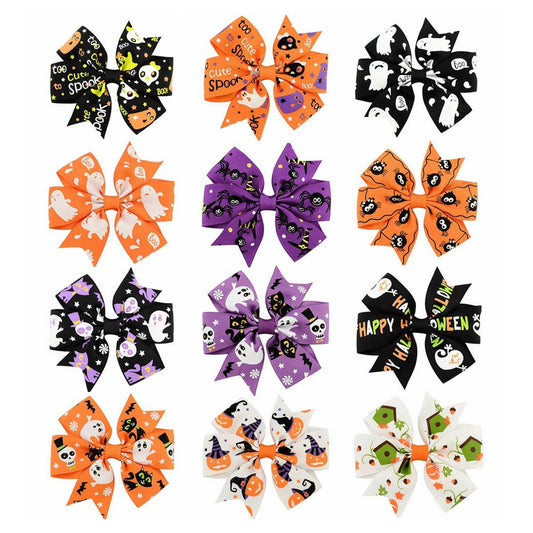 Halloween Kids Grosgrain Bow Hair Clip