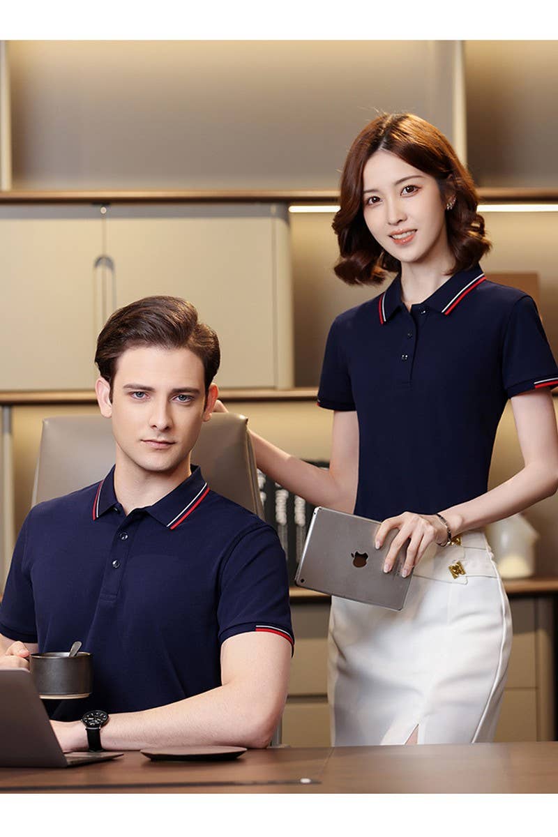 EASY CARE SOLID COLOR POLO SHIRT OFFICE VACATIONCWTBLS02454