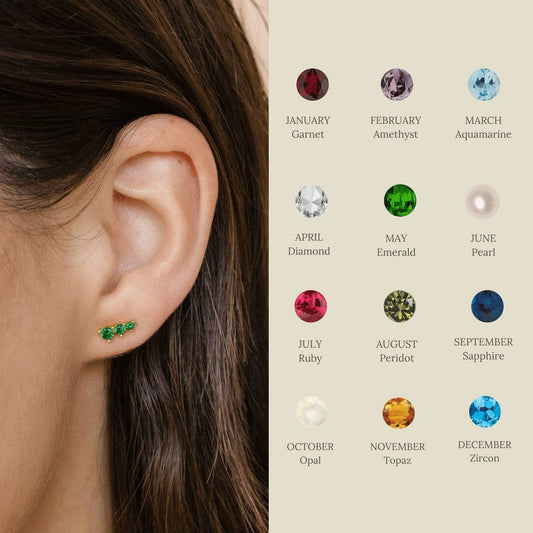 December Birthstone Stud Earrings Vintage Gift