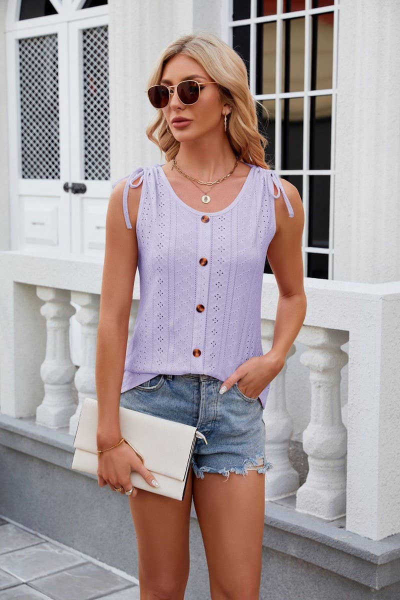 CWTTSL0234_Round Neck Sleeveless Knit Top