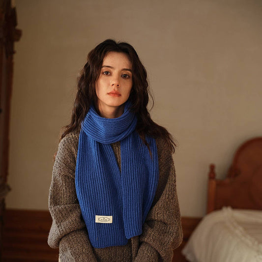 Solid Color Knit Scarf - Unisex Winter Essential_CWASC2280