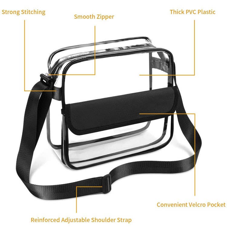 Colorful transparent pvc crossbody bag