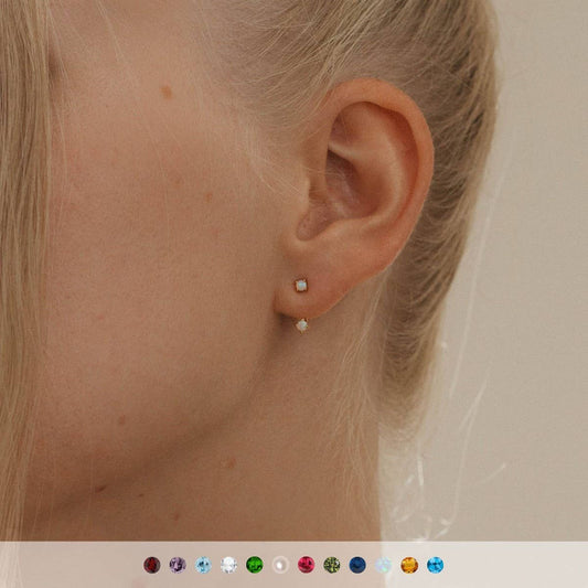 Simple colorful birthstone earrings_CWMM5346