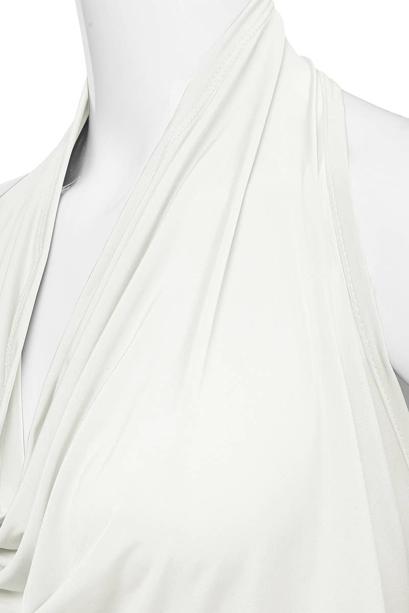 AWTHT028-P_Halter Neck Draped Front Open Back Top