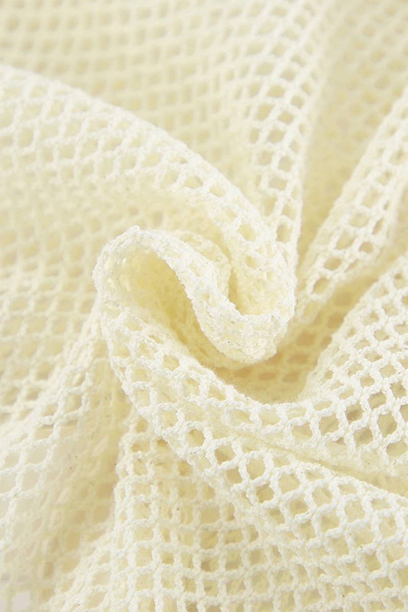 CWSTB346_PURE COTTON SEE-THROUGH LONG-SLEEVED SHORTS SUIT