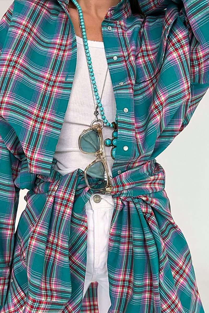 CWTBLL00618_VERSATILE PLAID PERSONALIZED LONG-SLEEVED SHIRT