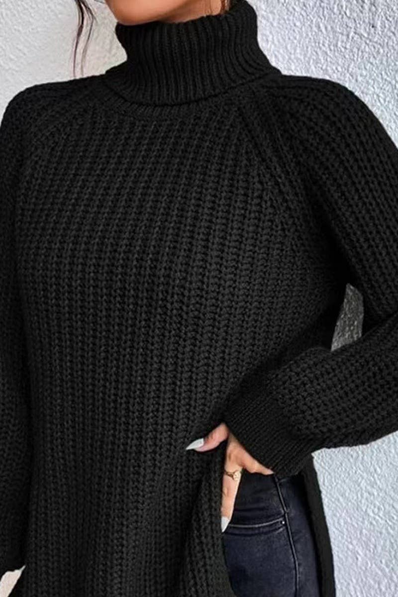 CWOSWL07649_HIGH-NECK MID-LENGTH RAGLAN SLEEVE SWEATER