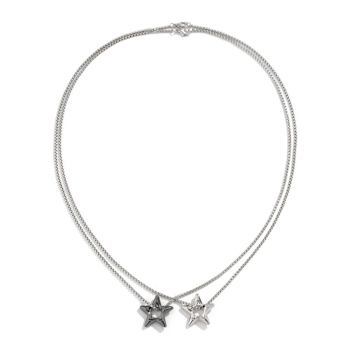 BEADED NECKLACE WITH STAR SHAPED PENDANT TASSELS_CWAJE1158