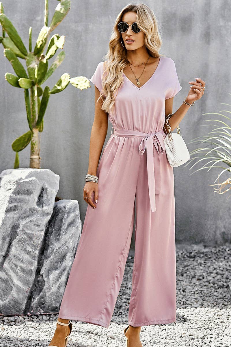 CWSJS1350_SUMMER TEMPERAMENT COMMUTING WIDE-LEG JUMPSUIT