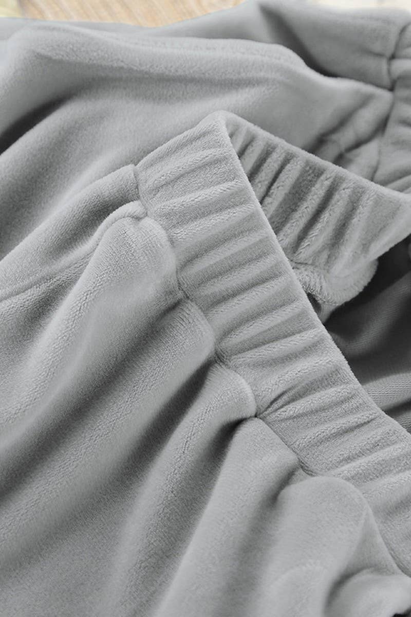 CWSPJ0408_VELVET LONG-SLEEVED TROUSERS PAJAMA SET