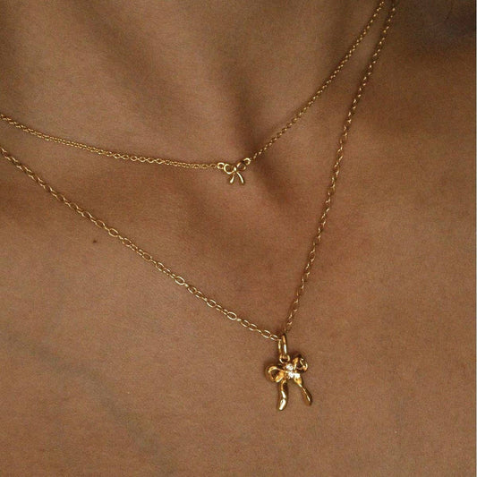 Simple Mini Bow Necklace for Women_CWMM5341