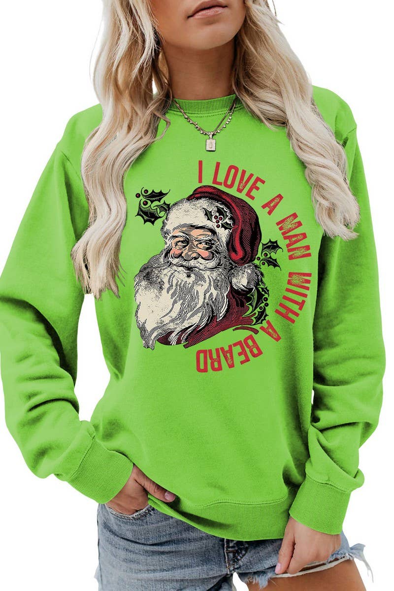 CWTBLL01329_SANTA LETTER PRINT CHRISTMAS PULLOVER SWEATSHIRT