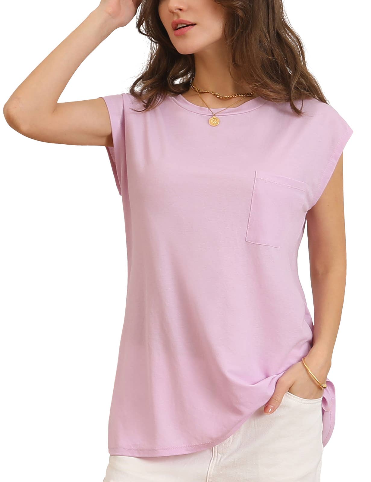 CWTTSL198_Round neck Sleeveless Knit Top