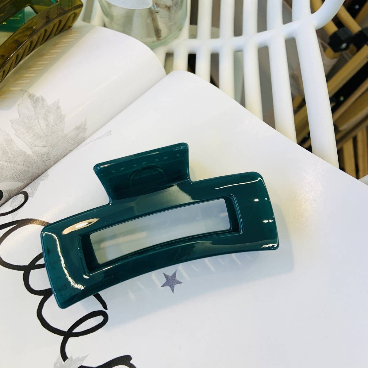 CWAHA1557_4.13"SIMPLE RECTANGLE HAIR CLAW CLIP