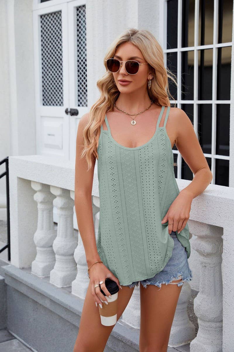 CWTTSL0228_Sleeveless Double Strap Knit Top