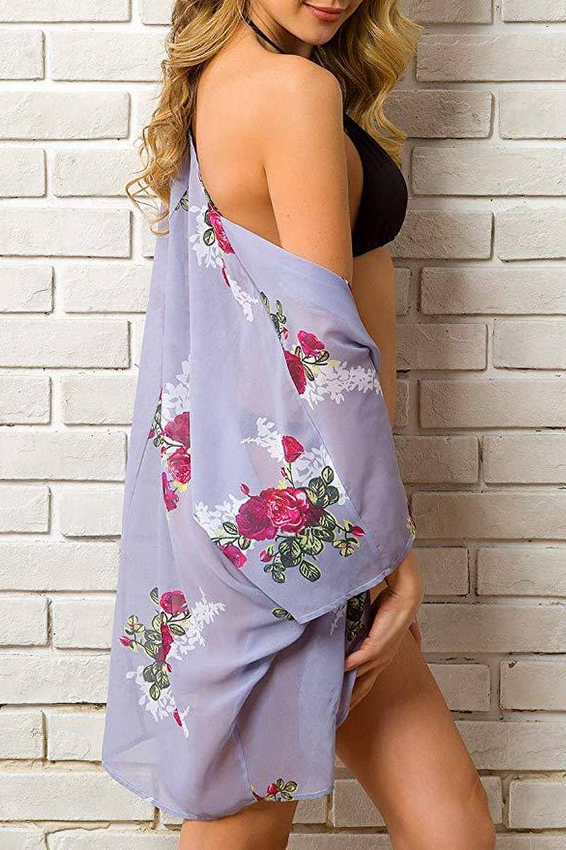 CWTTS1521_SUMMER NEW STYLE PRINTED CARDIGAN CHIFFON BLOUSE