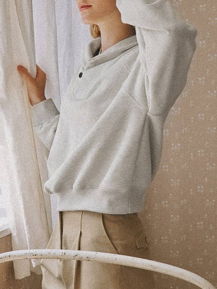 COTTON PULLOVER RETRO STYLE RELAXED CASUAL HOODIE