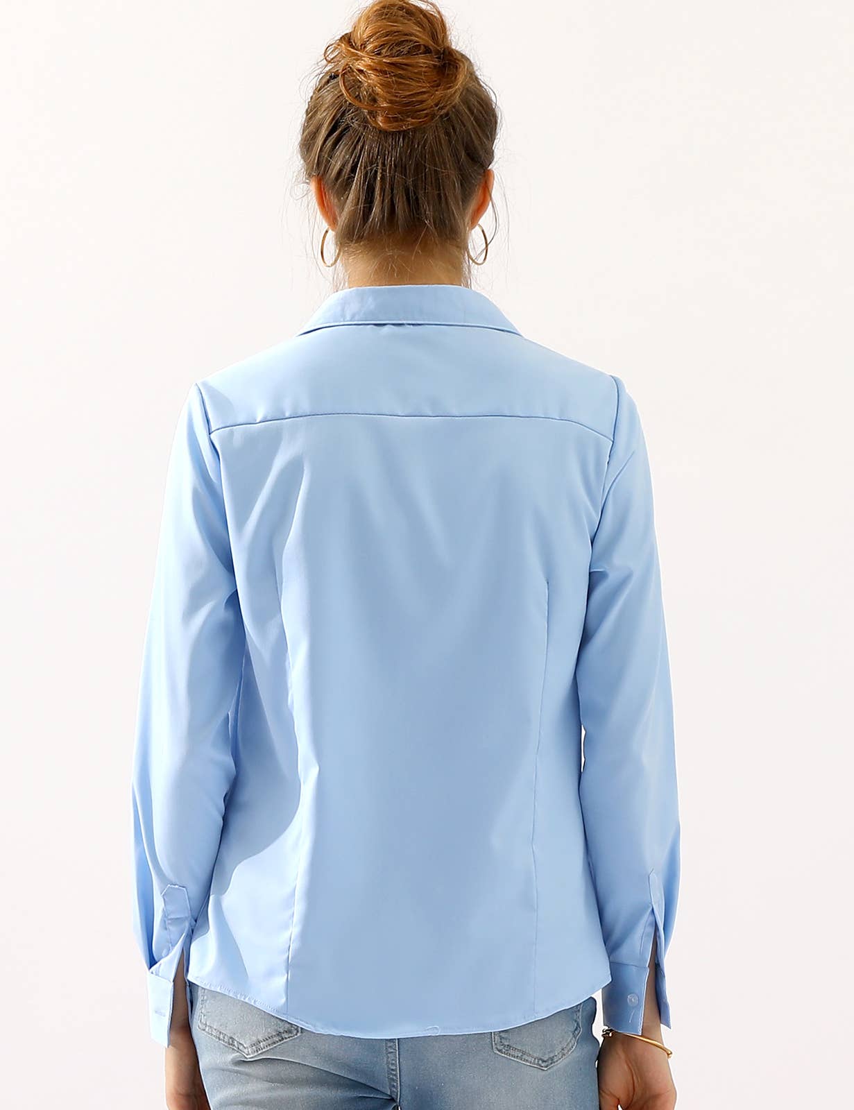 CWTSTL720_Basic Long Sleeve Button Down Collared Shirts
