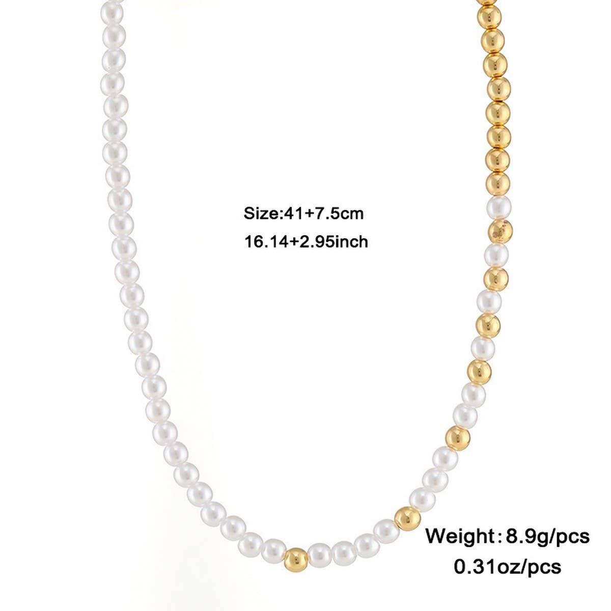 WOMEN'S ALL-MATCH METAL PEARL ELASTIC NECKLACE