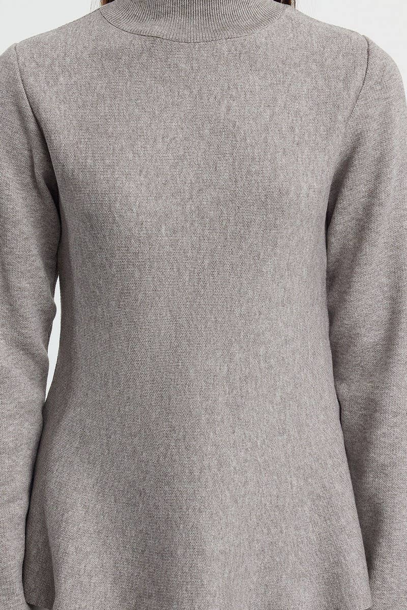 CWOSWL6956_SOLID COLOR HALF-HIGH COLLAR KNITTED SWEATER