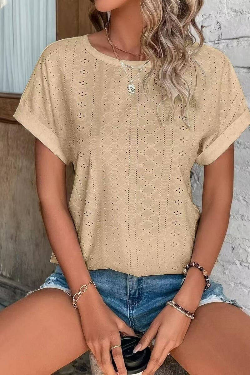 CWTTS1321_SUMMER NEW ROUND NECK LOOSE SHORT SLEEVE T-SHIRT