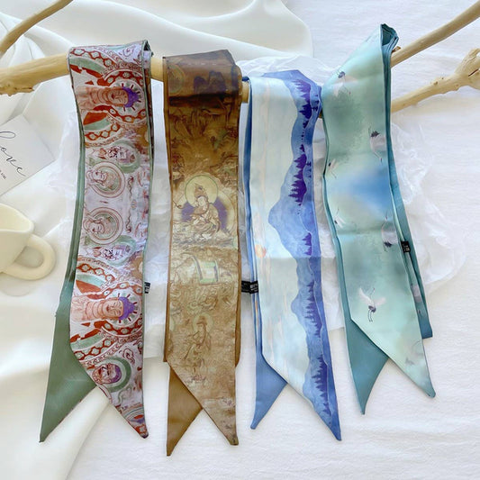 FASHION OIL PAINTING SMALL SILK SCARF FOR WOMEN_CWAHA4138