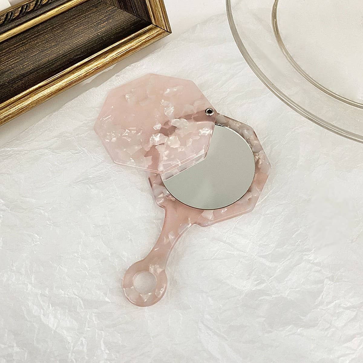 Creative Polygon Shape Handheld Compact Mirror