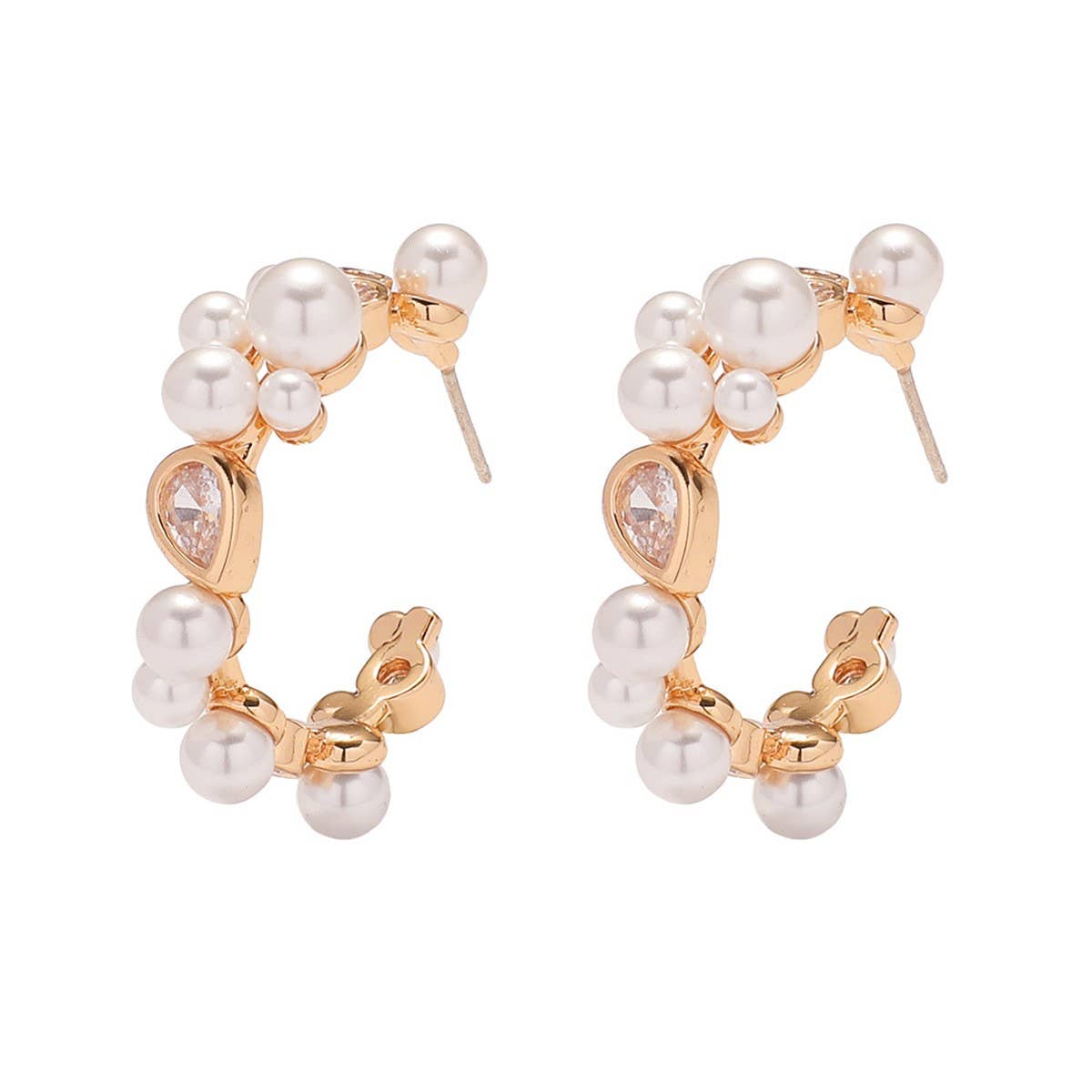 TEMPERAMENT GLASS PEARL NECKLACE EARRINGS SET