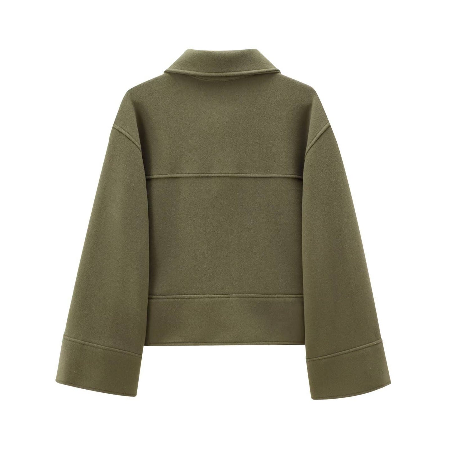 CASUAL LAPEL SINGLE BREASTED SOLID COLOR COAT